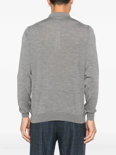 Kiton Grey Wool Pole In Gray