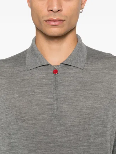 Kiton Grey Wool Pole In Gray