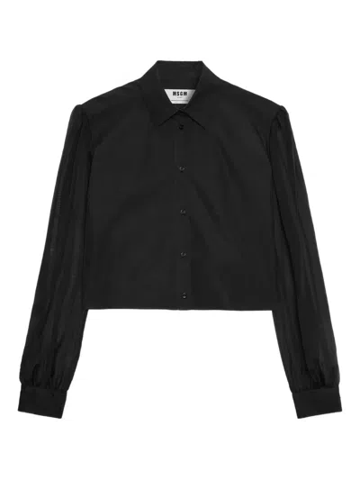 Msgm Long-sleeve Shirt In Black