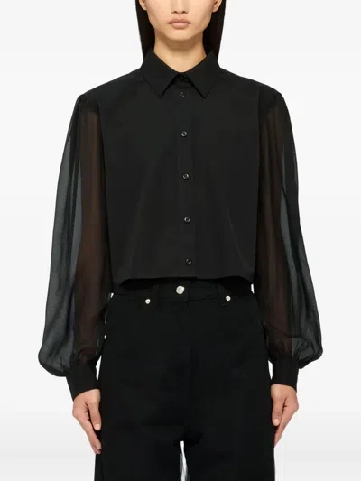 Msgm Long-sleeve Shirt In Black