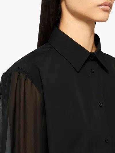 Msgm Long-sleeve Shirt In Black