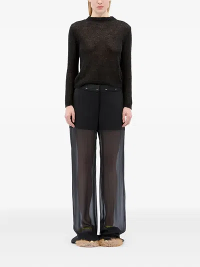 Msgm Logo-detail Trousers In Black