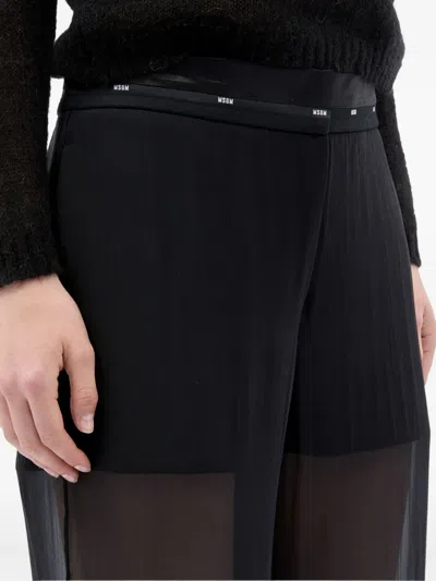 Msgm Logo-detail Trousers In Black