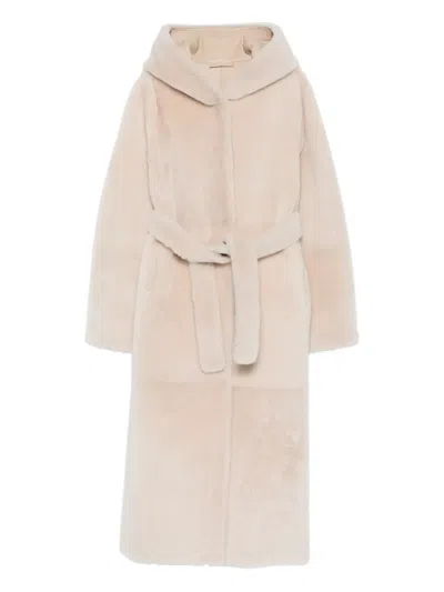 Liska Kapuzenmantel Mit Gürtel In Neutral