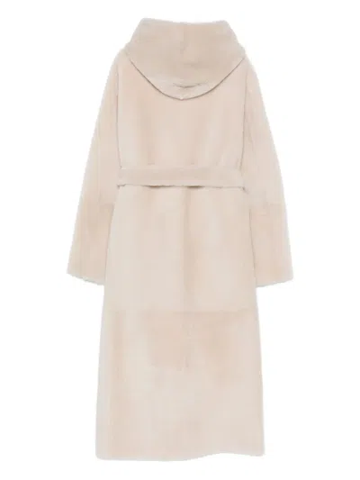 Liska Kapuzenmantel Mit Gürtel In Neutral