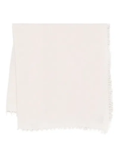 Liska Kaschmirschal Mit Ausgefransten Kanten In White