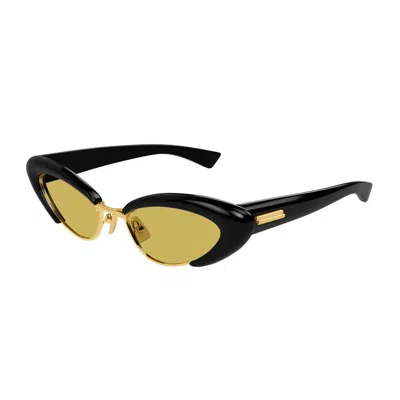 Bottega Veneta Bv1387s Linea Ribbon Sunglasses In Black
