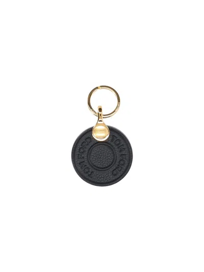 Tom Ford Keyring Accessory Featuring Gold-tone Hardware Design In Black