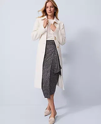 Ann Taylor Dotted Side-tie Satin Midi Skirt In Multi