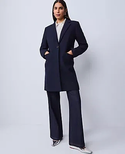 Ann Taylor Petite Chesterfield Coat In Black