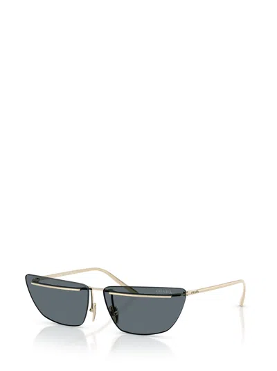 Prada 0pr C52s Angular Metal Frame Sunglasses In Blue