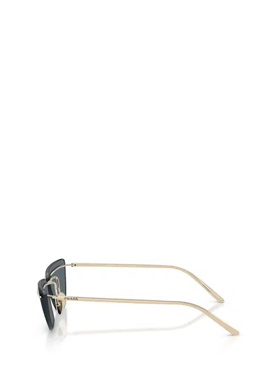 Prada 0pr C52s Angular Metal Frame Sunglasses In Blue
