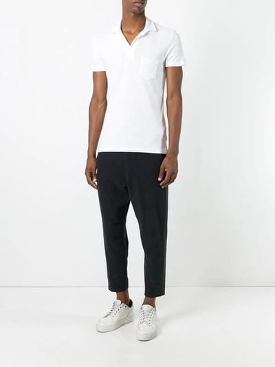 Shop Orlebar Brown Plain Polo Shirt - White