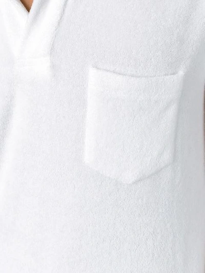 Shop Orlebar Brown Plain Polo Shirt - White