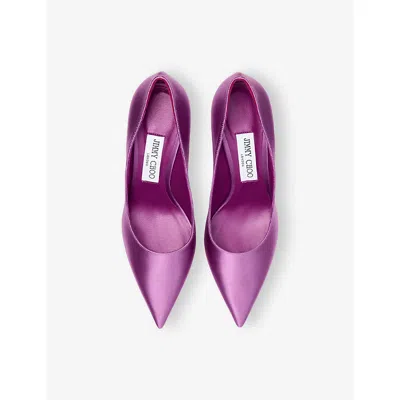 Jimmy Choo Love 85 Pointed-toe Slip-on Pumps In Purple