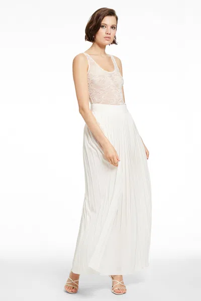 Toccin Dillon Pleated Midi Skirt In White