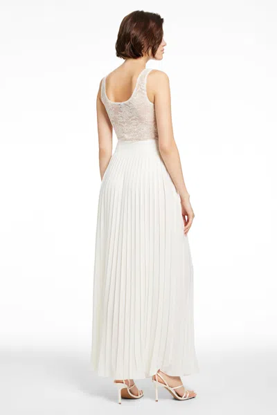 Toccin Dillon Pleated Midi Skirt In White