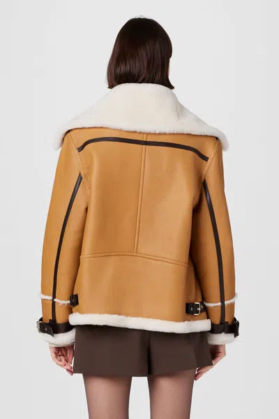 Toccin Minna Shearling Jacket In Brown