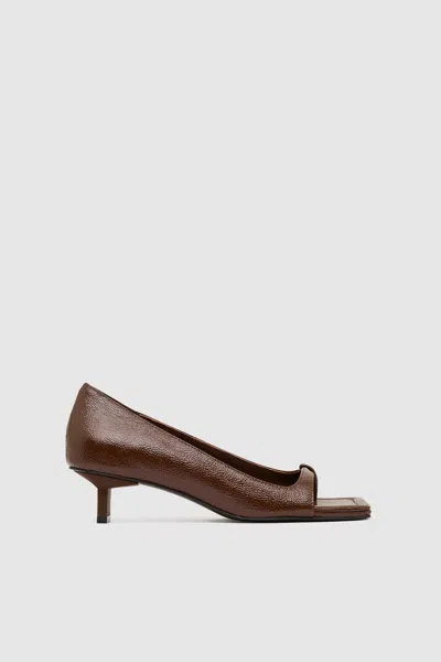 St Agni 90s Square Toe Heel In Brown