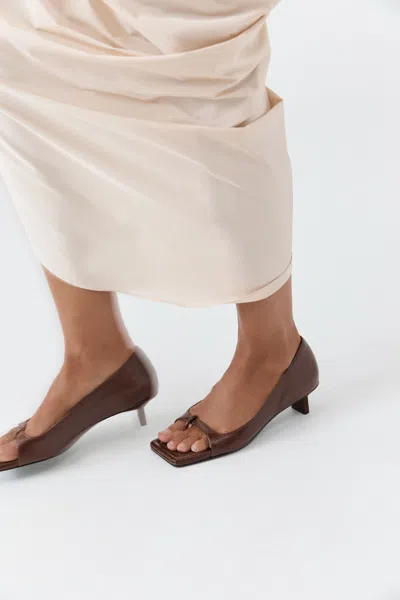 St Agni 90s Square Toe Heel In Brown