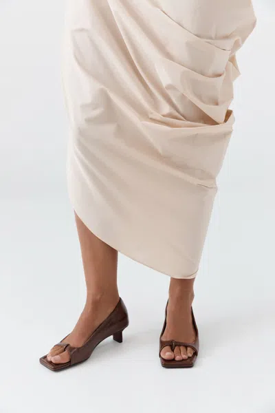 St Agni 90s Square Toe Heel In Brown