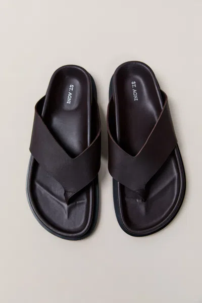 St Agni Classic Thong Slide In Black