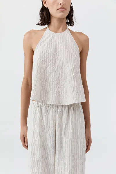 St Agni Crushed Halter Top In White