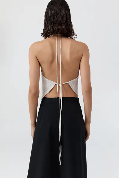 St Agni Crushed Halter Top In White