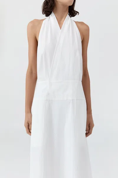 St Agni Halter Wrap Dress In White