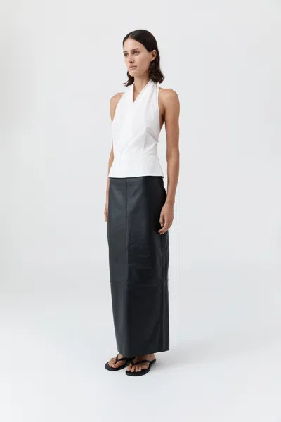 St Agni Halter Wrap Top In White