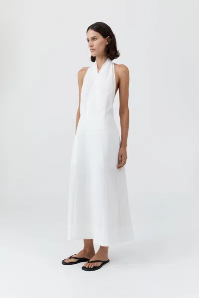 St Agni Halter Wrap Dress In White