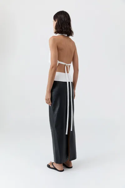 St Agni Halter Wrap Top In White