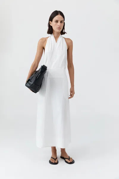 St Agni Halter Wrap Dress In White
