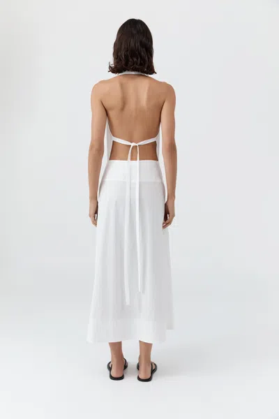 St Agni Halter Wrap Dress In White