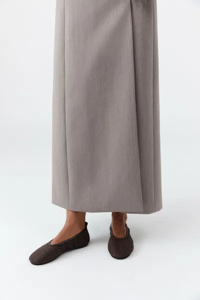 St Agni Lattice Weave Ballet Flat In Brown