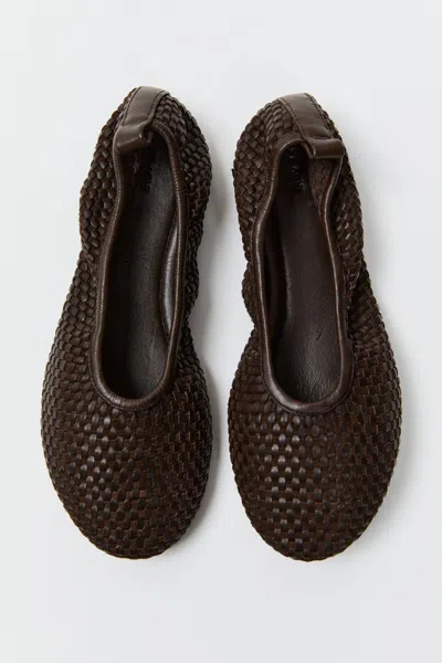St Agni Lattice Weave Ballet Flat In Brown