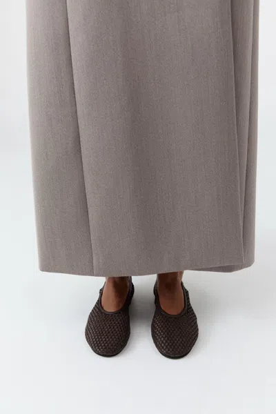 St Agni Lattice Weave Ballet Flat In Brown