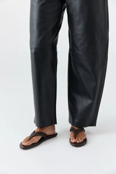 St Agni Lattice Weave Thong In Brown