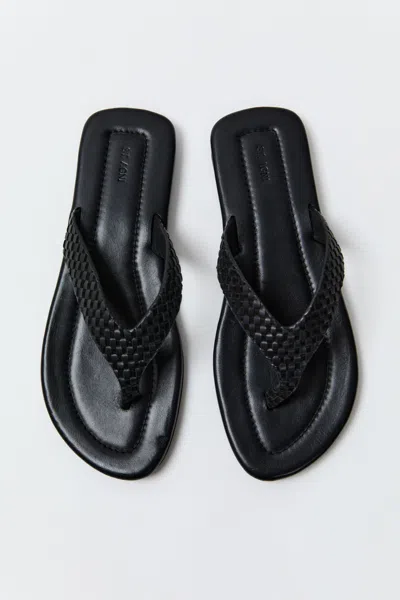 St Agni Lattice Weave Thong In Black