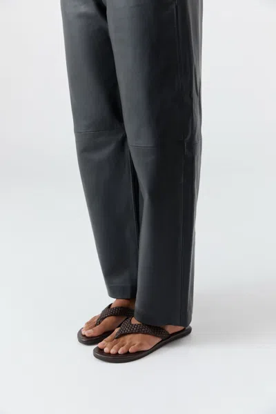 St Agni Lattice Weave Thong In Brown