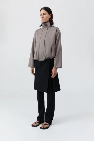 St Agni Stand-collar Cotton-blend Flight Jacket In Brown