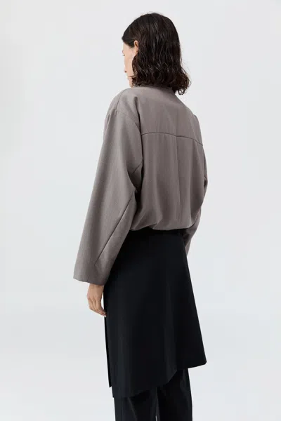 St Agni Stand-collar Cotton-blend Flight Jacket In Brown