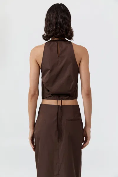 St Agni Paper Taffeta Cocoon Top In Brown