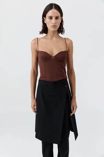 St Agni Silk Cami In Brown