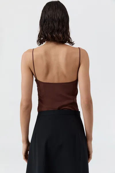 St Agni Silk Cami In Brown
