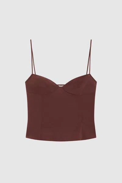 St Agni Silk Cami In Brown