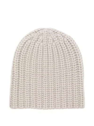 Liska Ribbed Cashmere Beanie In Neutral