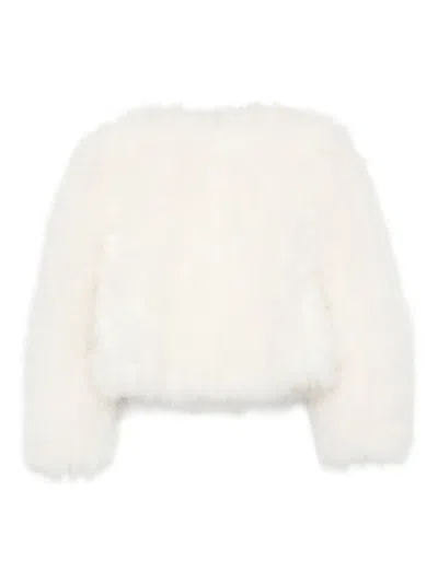Liska Goat-fur Cropped Jacket In White