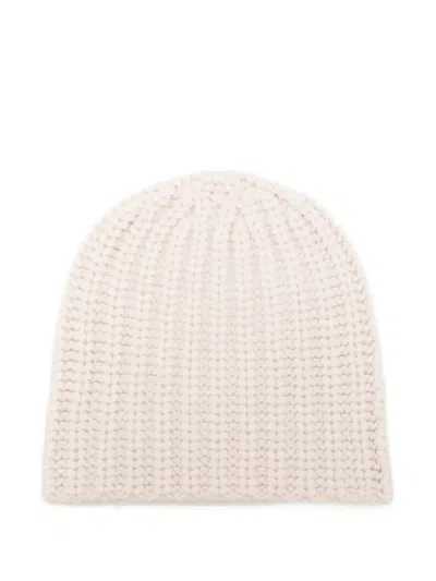 Liska Ribbed Cashmere Beanie In Neutral