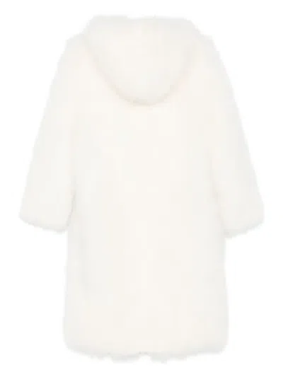 Liska Hooded Coat In White